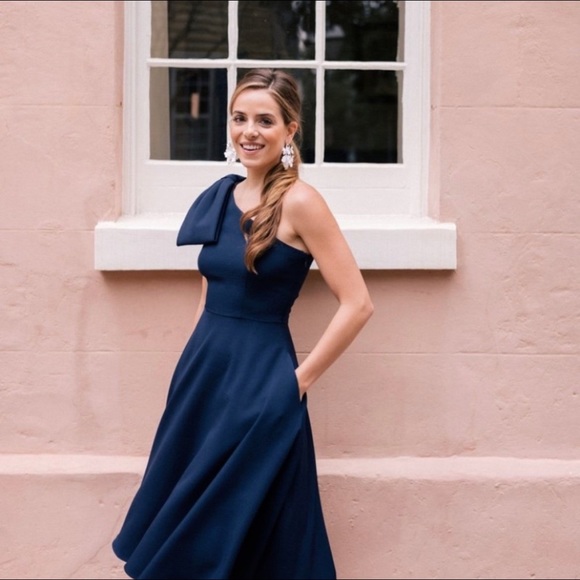 Gal Meets Glam Dresses & Skirts - Gal Meets Glam Royal Blue One Shoulder Bow Dress